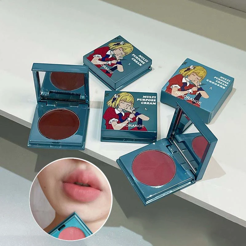 

【WHB】HERORANGE Monochrome Blush Long-lasting Easy Color Rouge Silky Lip And Cheek Blush Cream Cream Matte Contour Makeup