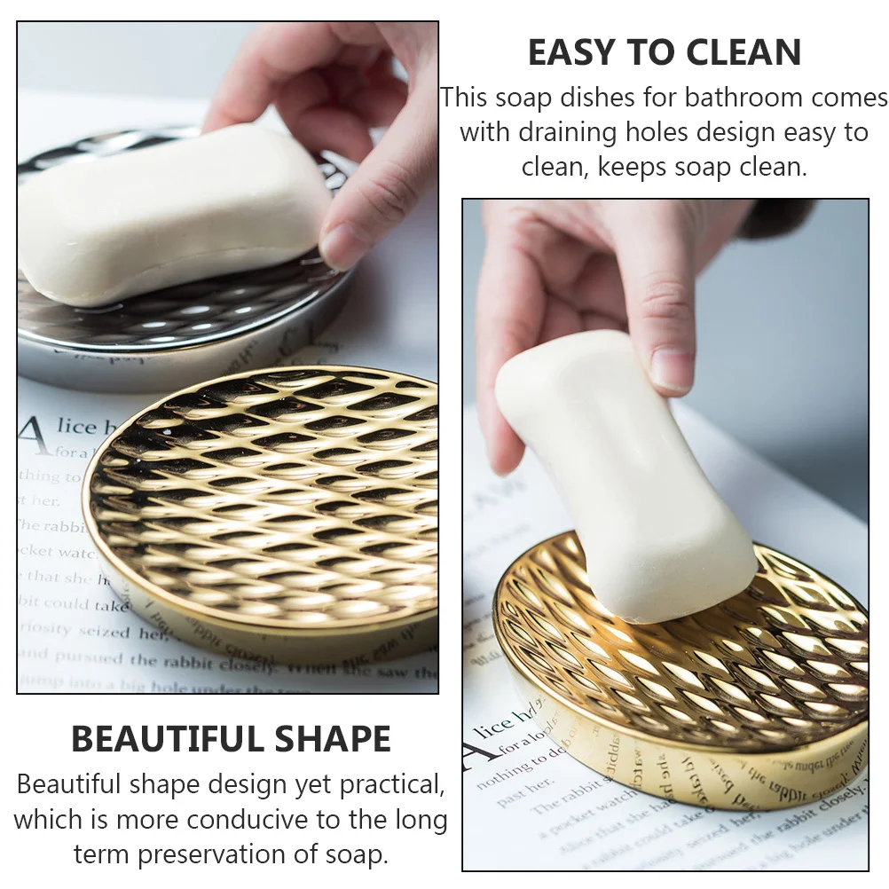 

1Pcs Modern Soap Storage Dish Fine Craftsmanship Ceramic Soap Shelf for Bathroom Counter Space Saving Organizer