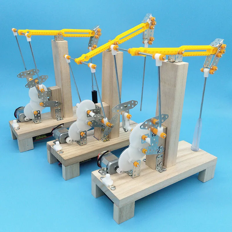 Oil Drilling Machine Model Sience Toys DIY Funny Oil Pumping Unit Model Technology Physics Kit Educational Toys For Kids