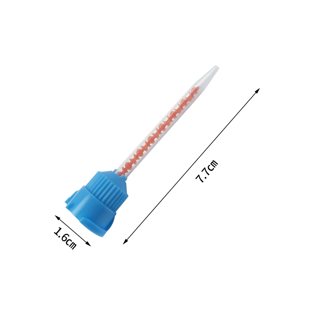 50Pcs 10:1 Dental Material Silicone Rubber Gun Conveying Mixing Head Dentistry Disposable Impression Silicone Rubber Mixing Tips