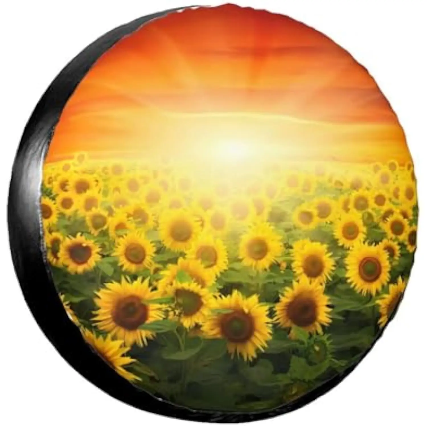 Sunflower Field Sunset Tire Cover Waterproof Sun Protection for RV SUV Truck Spare Wheel Protector