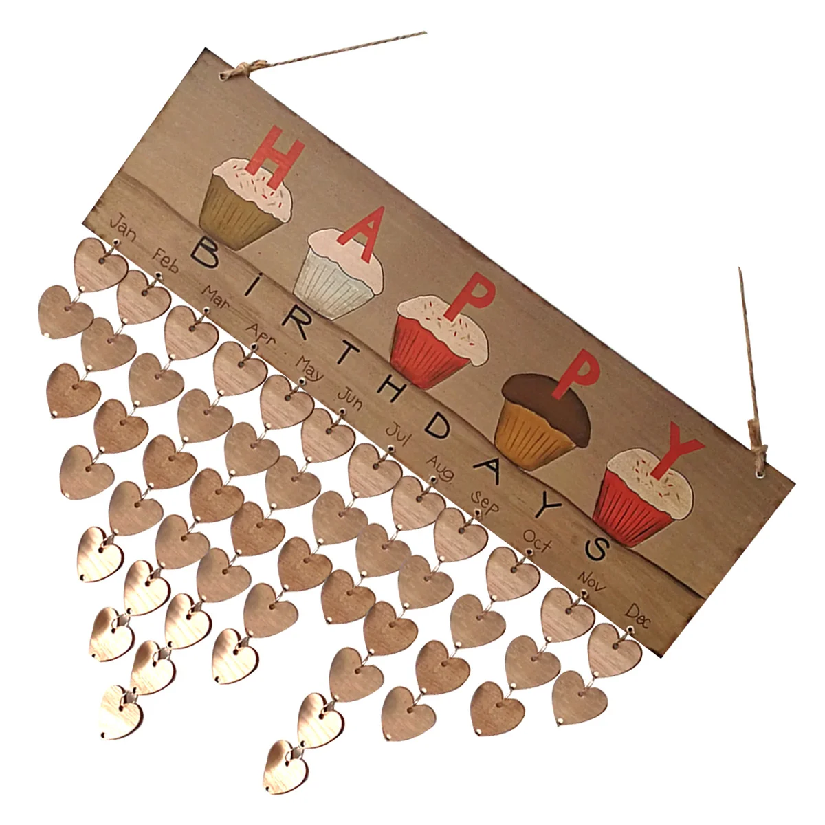 

Семейный календарь, настенный красочный декор, деревянный знак в форме сердца с днем рождения