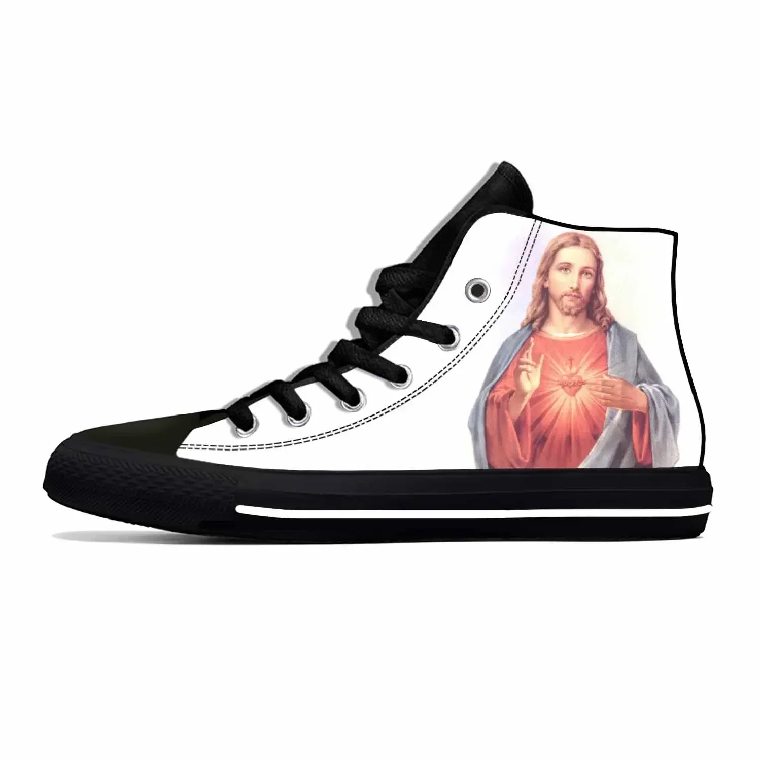 Jesus Christ Christian Cross God Faith Religion Casual Cloth Shoes High Top Comfortable Breathable 3D Print Men Women Sneakers - view 6