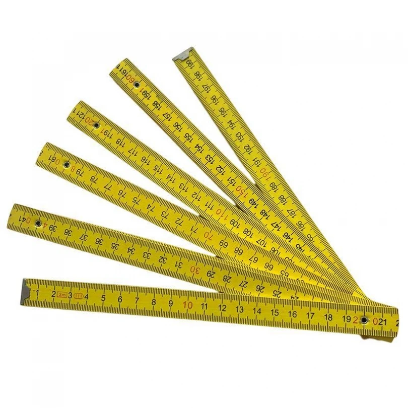 1m 2m Angle Rulers Folding Wooden Ruler Inch Metric Double Sided Scale for Drawing Teaching Carpenter Measuring Tools