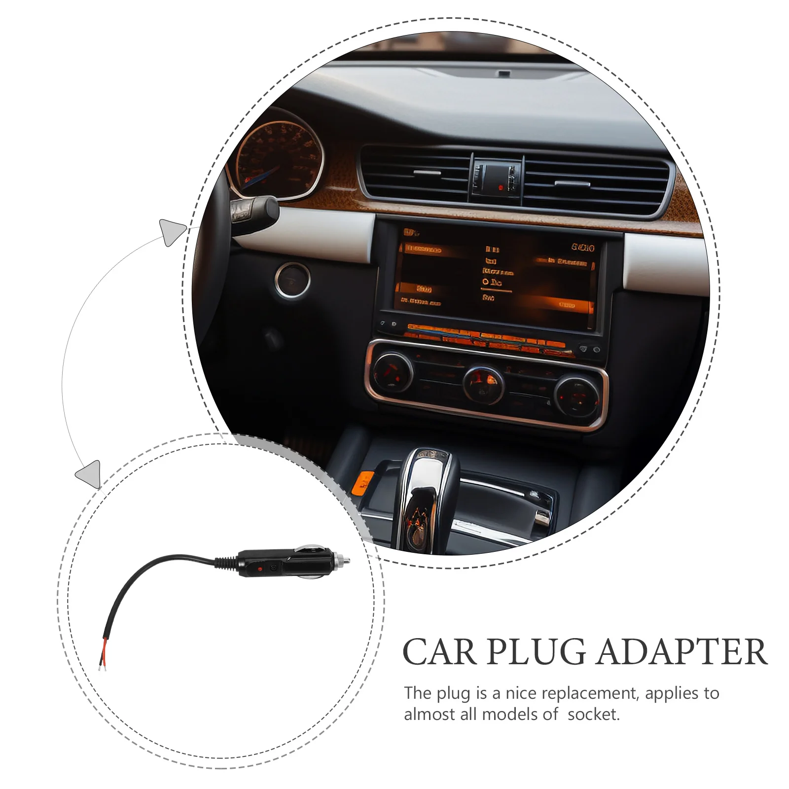 

Cigarette Lighter Socket Plug Easy Install Efficient Fast Charging Car Adapter 12V Dc Power Cord Cable Extension