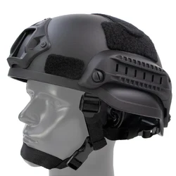 BOOIU MICH2002 Style Tactical Helmet for Paintball Outdoor Sports Hunting Shooting With Side Rail & NVG Mount