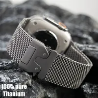 Titanium Straps For Apple watch Ultra 2 49mm Series 10 9 8 7 6 5 4 SE 46mm 42mm 41mm 45mm 44mm 38-40mm Milanese Band Accessories