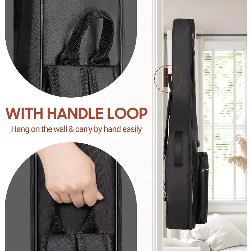 41-Inch Acoustic Guitar Bag Rear Hanging Loop 0.35-Inch Thick Padded Waterproof Dual Adjustable Shoulder Strap Case