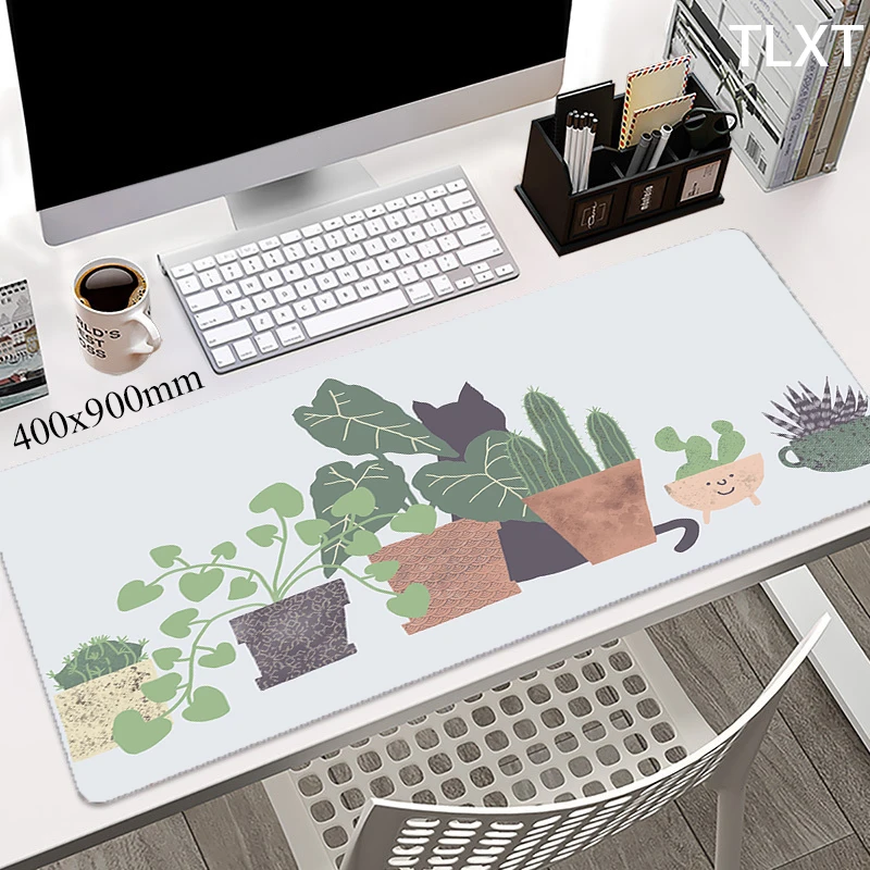 

Cute Plants Large Mouse Pad XXL Computer Mousepads Big Mausepad Laptop Keyboard Mat Office Desk Mats Rubber Table Carpet 80x30