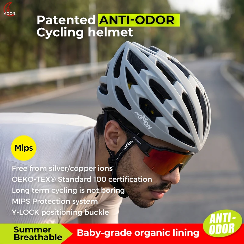 

MOON Mips-Safety System Cycling Helmet for Men Women, Anti-Odor Sweat-Free Bike Racing Helmet, Adjustable Inmold Ultralight MTB