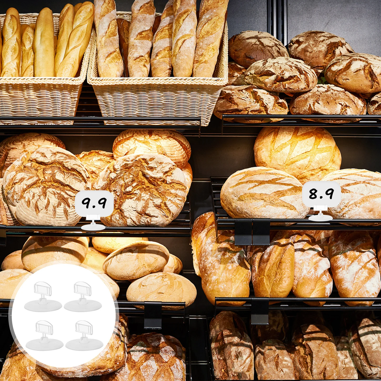 10 قطع المكونات في القرص كليب البلاستيك شارة السعر حامل التسمية حامل لعرض البيع بالتجزئة الإعلان الرف المحمولة خفيفة الوزن