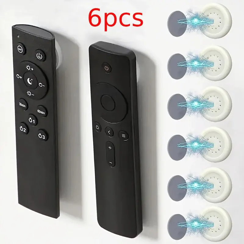 Soporte magnético para control remoto sin necesidad de taladro, 6 unidades, soporte de pared para controles remotos de TV/aire acondicionado/DVD, diseño blanco que ahorra espacio