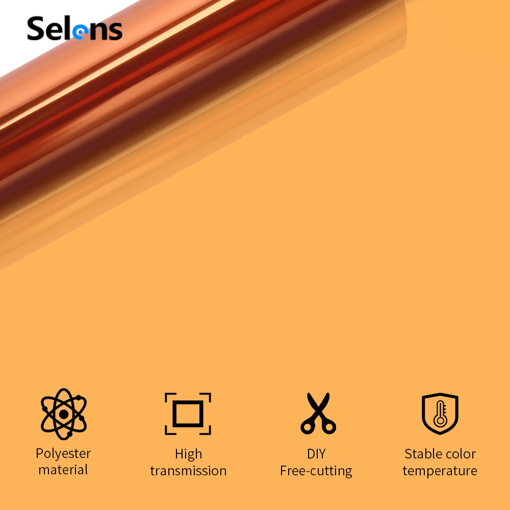 4 قطع من فلتر المواد الهلامية للإضاءة مقاس 16 × 20 بوصة باللون البرتقالي الشفاف لتصحيح الألوان، CTO كامل لاستوديو الصور باللون الأحمر