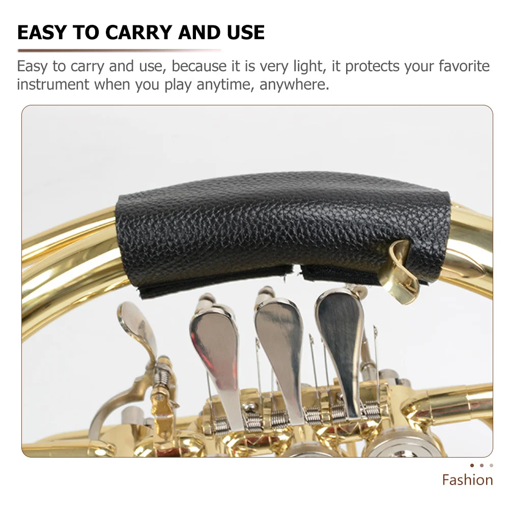 

French Horn Hand Pad Wear Resistant Thick Cowhide Horn Protective Pad Easy Carry Comfortable Practice Maintenance Instrument
