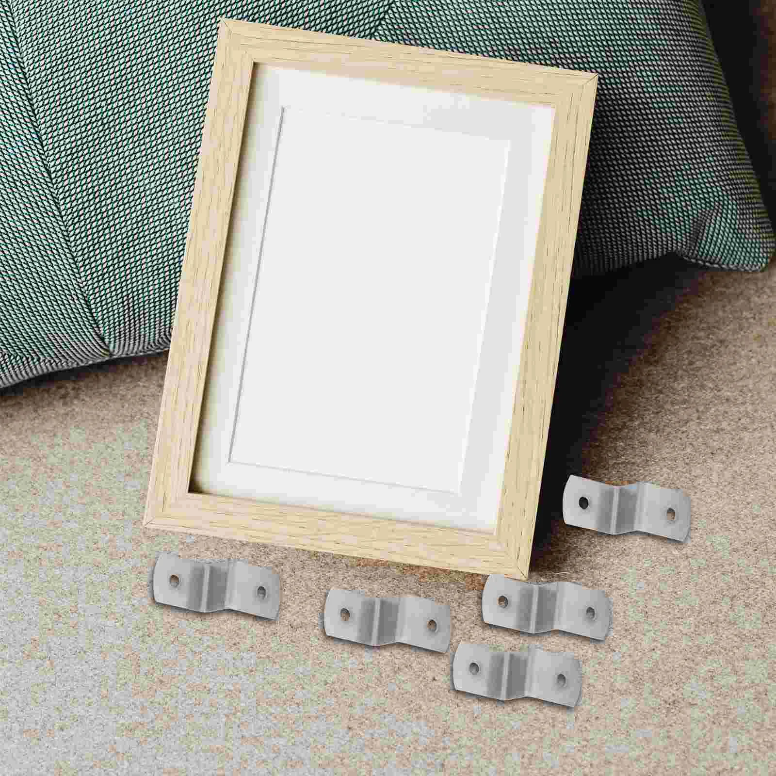 100 Pcs Easel Stand Z Type Hook Table Tops Fasteners Picture Frame Backing Clips Brackets Silver Desk Office