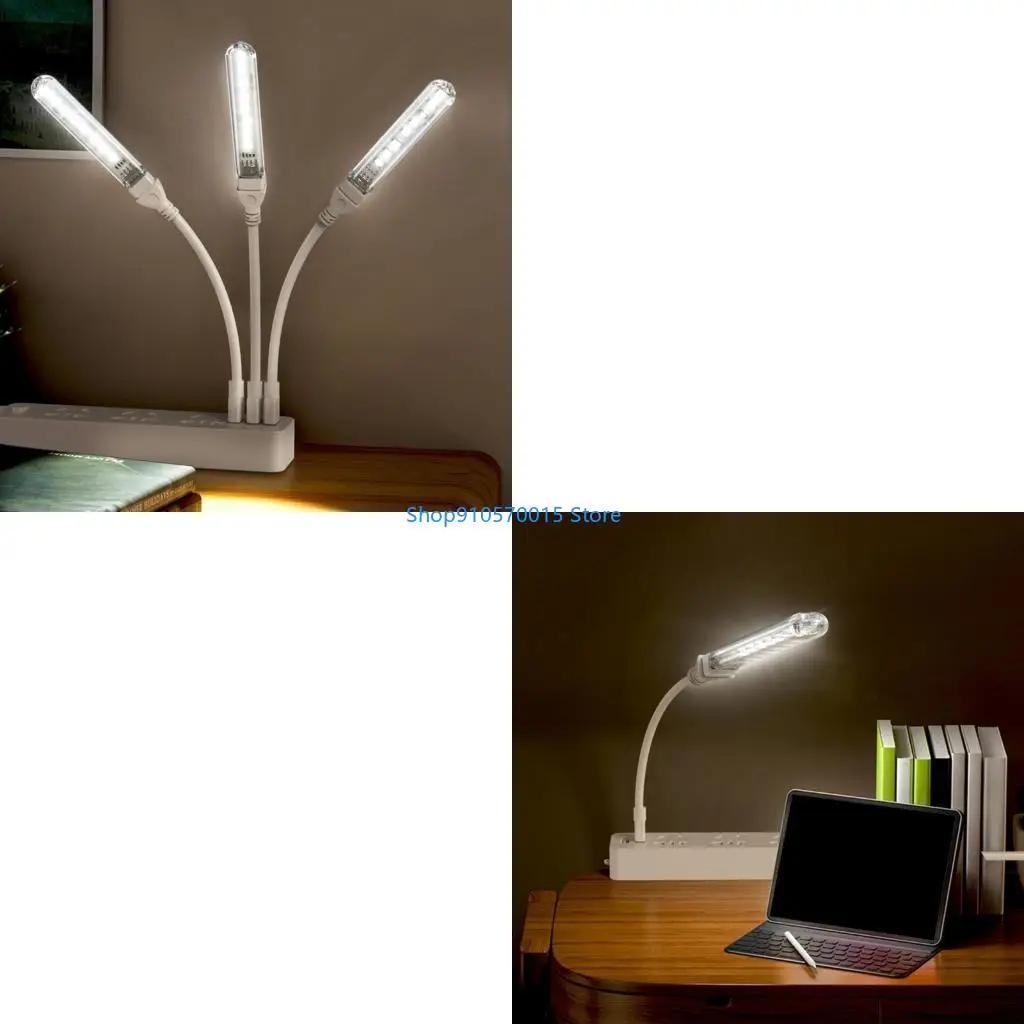 B95C Flexible USB Power 8 LED Task Light Clear Housing  For Computer Work and Outdoor and Mobile Devices