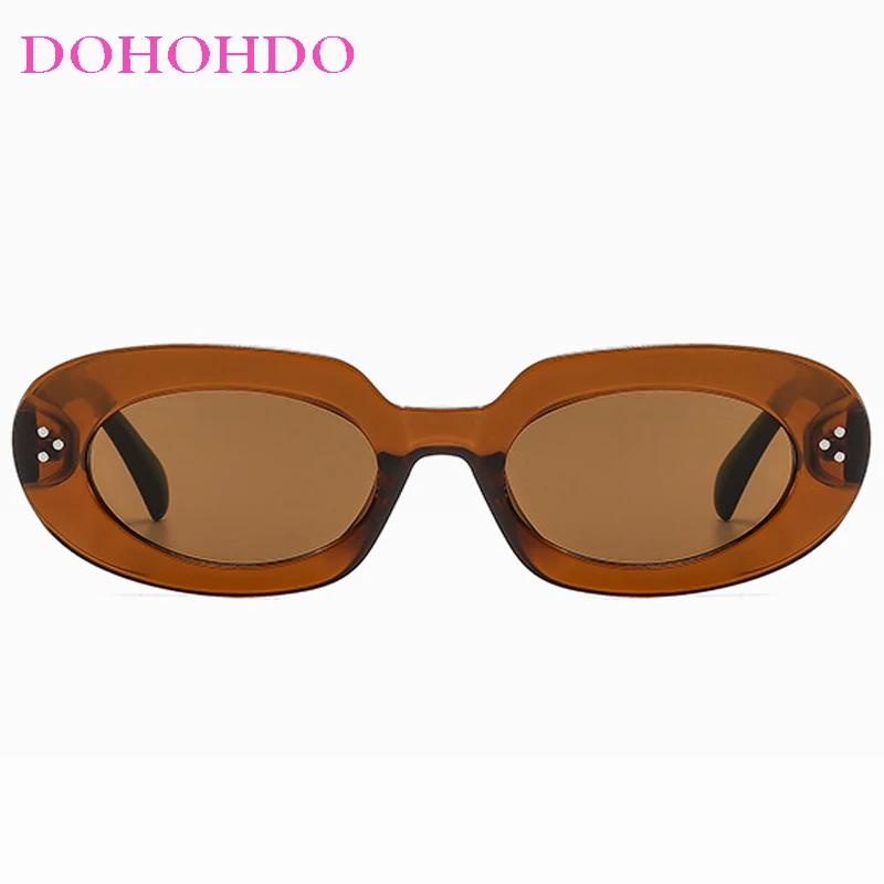 الرجعية الصغيرة البيضاوي العصرية الأرز مسمار تزيين النساء النظارات الشمسية العلامة التجارية تصميم الرجال مكبرة في الهواء الطلق الظل محرك السفر نظارات UV400 #3