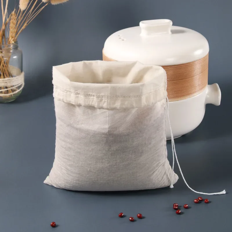 Natural Cotton Useful Things for Kitchen Gadgets Nut Milk Bag Unbleached Food Spin Dryer Home Kitchenware Tools Garden Reusable