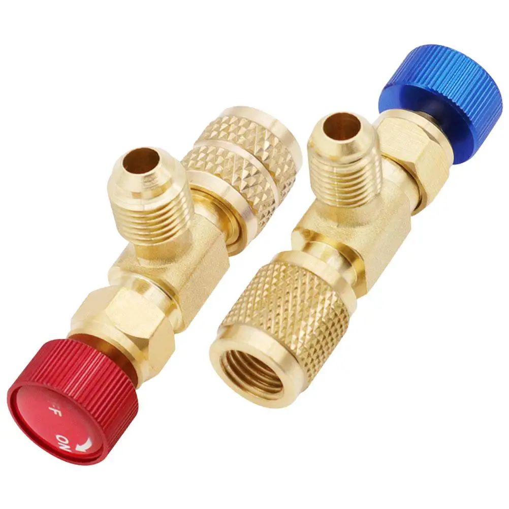 

2pcs R410 Refrigerant Charging Valve Copper Aluminum Durable Air Conditioner Attachment Easy Installation Precise Usage HVAC