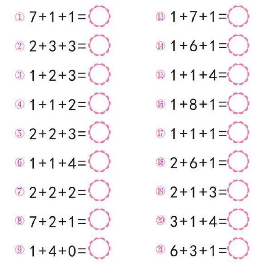 

64 Pages Addition and Subtraction Arithmetic Exercise Books Quick Calculation Math Training Math Arithmetic Books 10-100