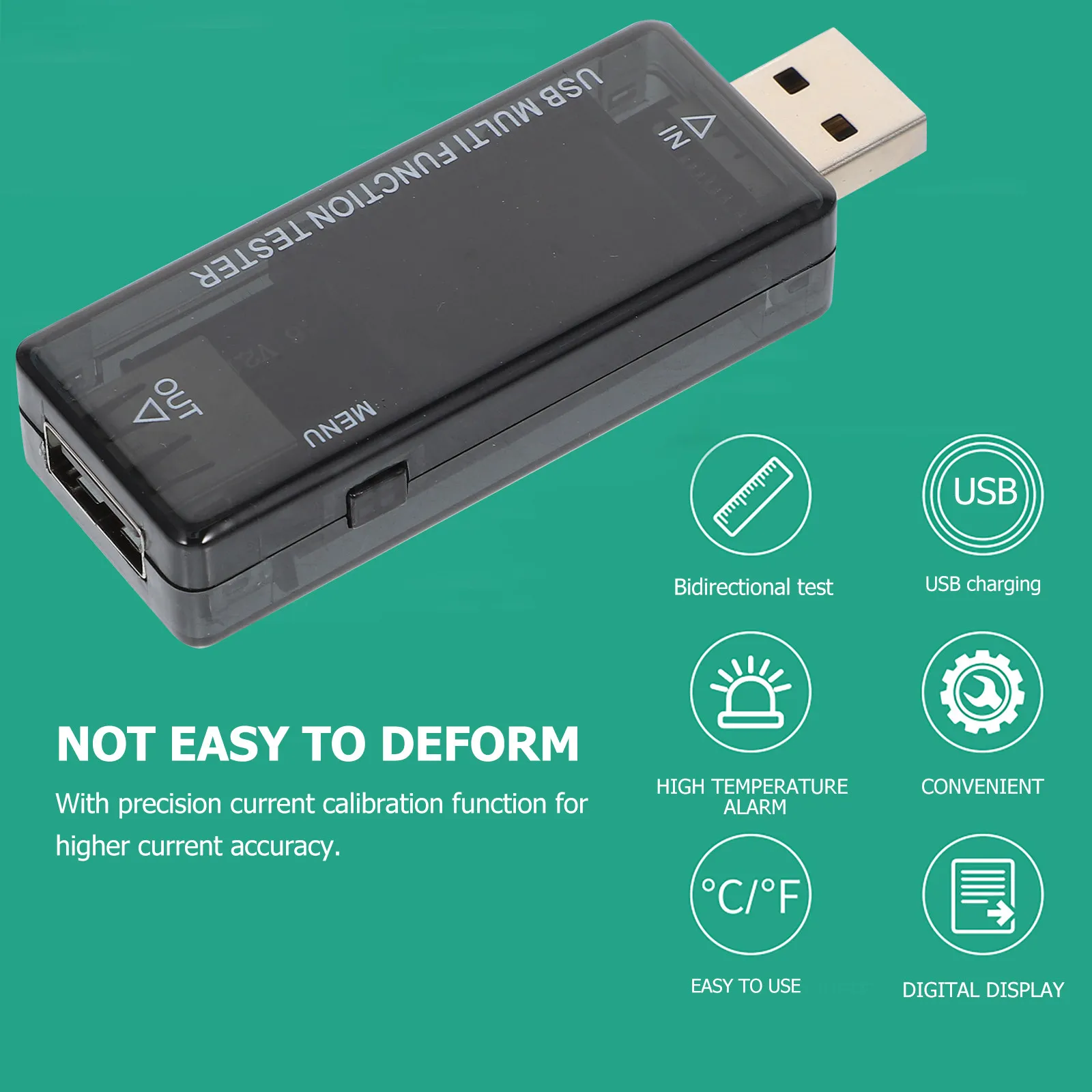 USB Voltage Current Multimeter LCD Digital Tester Compact Plug and Play for Phone Charger Power Output Testing Voltage