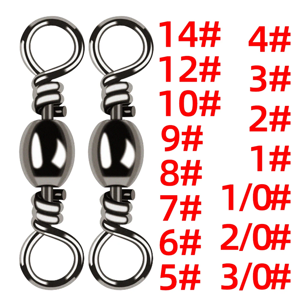 50Pcs Bottle Swivel High Speed Figure Eight Ring 8 Figure Ring Connector Fishing Gear Accessories