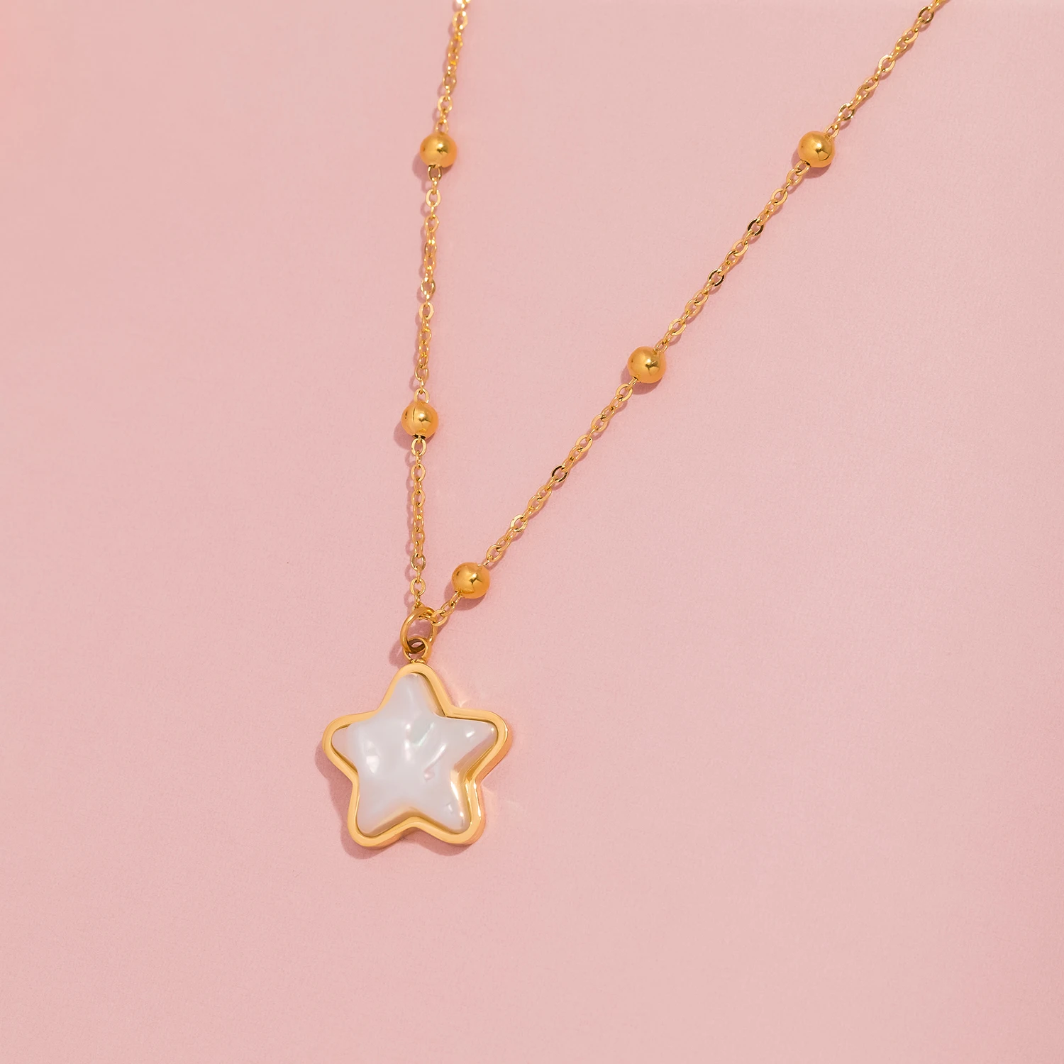 3D Star Pendant Necklace for Women, Finely Polished Stainless Steel Jewelry