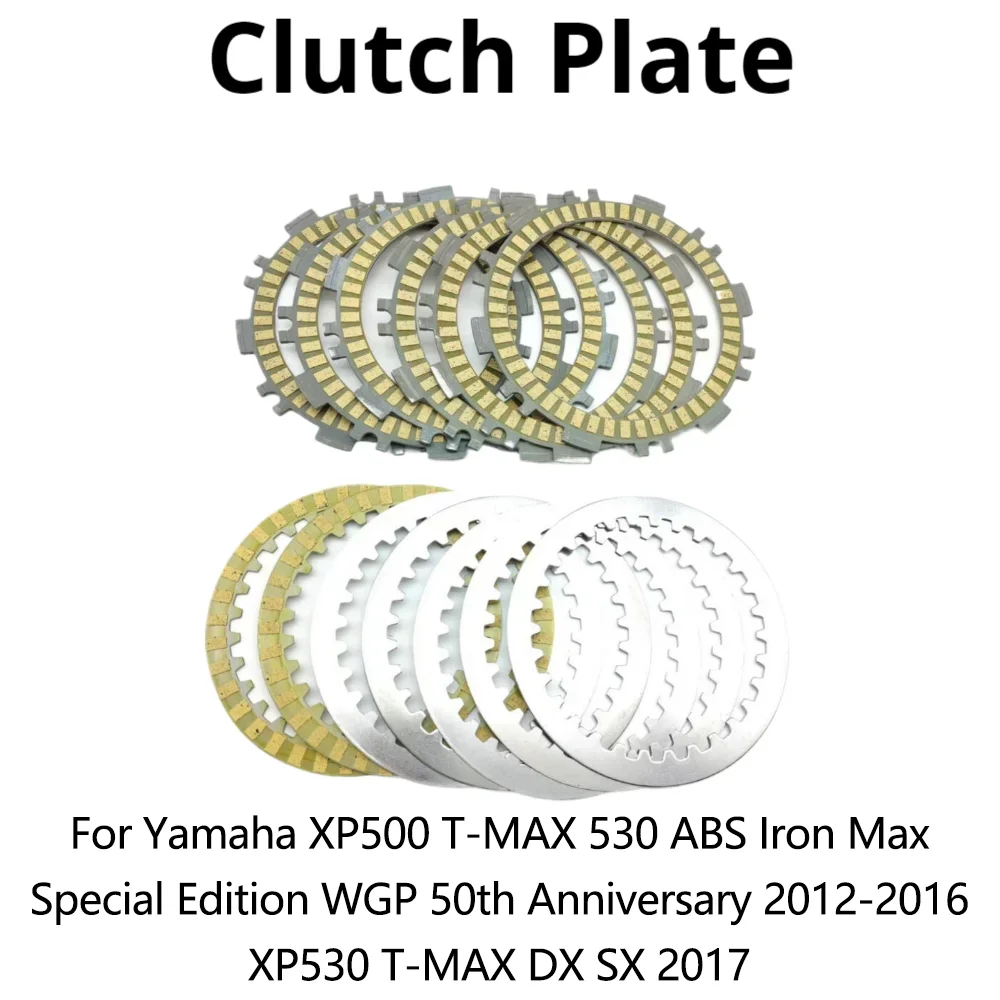 Para Yamaha TMAX530 T-MAX530 XP530 XP500 XP T-MAX TMAX 530 2012 2013 2014 2015 2016 DX SX 2017 Placas de embrague de motocicleta fricción