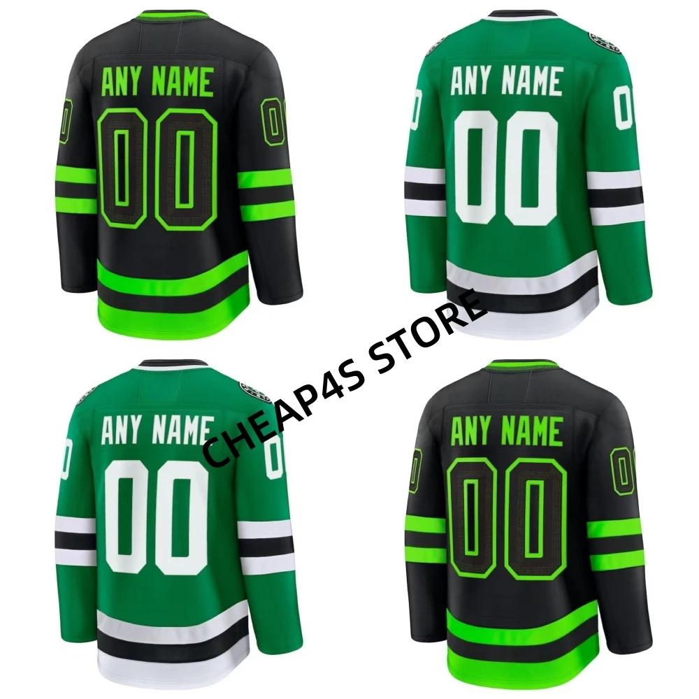 Custom Embroidery Dallas Hockey Jersey Men Women Youth Kelly Green Ice Hockey Uniform