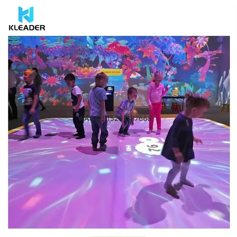 Wmwmnu Interactive Floor Projection System 3D Hologram IR All in one Floor Projector Game for Kids Play Holographic