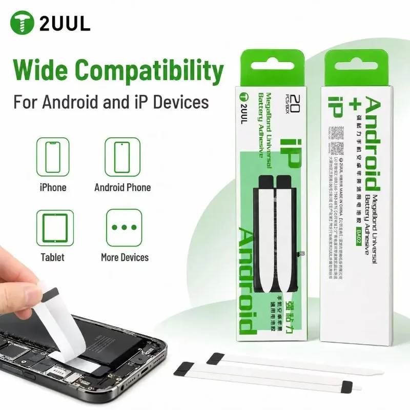 2UUL BA02 Universal Battery Adhesive Tape 20pcs Double Sided Thin Strong Sticker for Phone Battery Replacement Repair