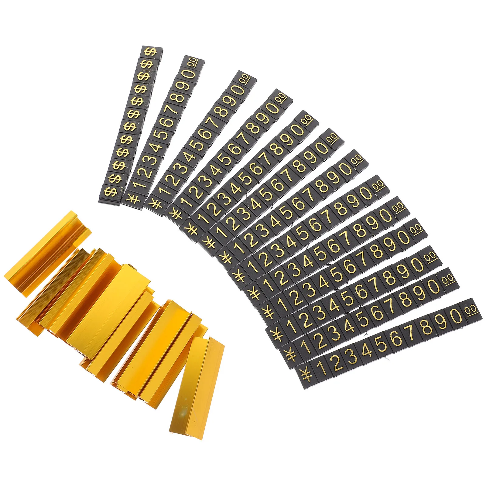 

12 Sets Price Display Tags Counter St Retail Holder Aluminum Alloy Supermarket Boards Adjustable Sturdy Base Durable Material