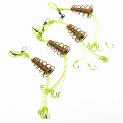 1pcs Explosion Fishing Hook High Carbon Carp Spherical Trap Feeder Proof Hanging Fish Hooks Spring Anti-winding Hook