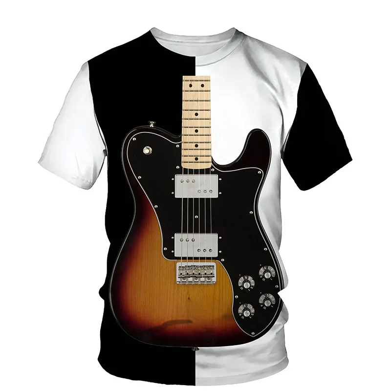 Art Guitar T-Shirts 3D Printed Summer Men Woman Casual Short Sleeve T Shirt Streetwear Oversized Harajuku Tops Tees Kid Clothing