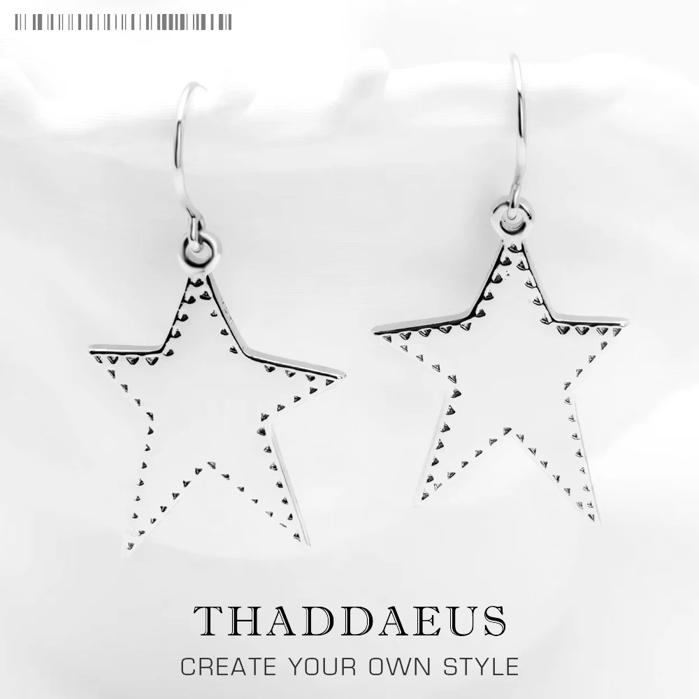 

Ear Drop Earrings Star Winter Brand New Europe Style Vintage Jewelry For Women Rock Gift In 925 Sterling Silver