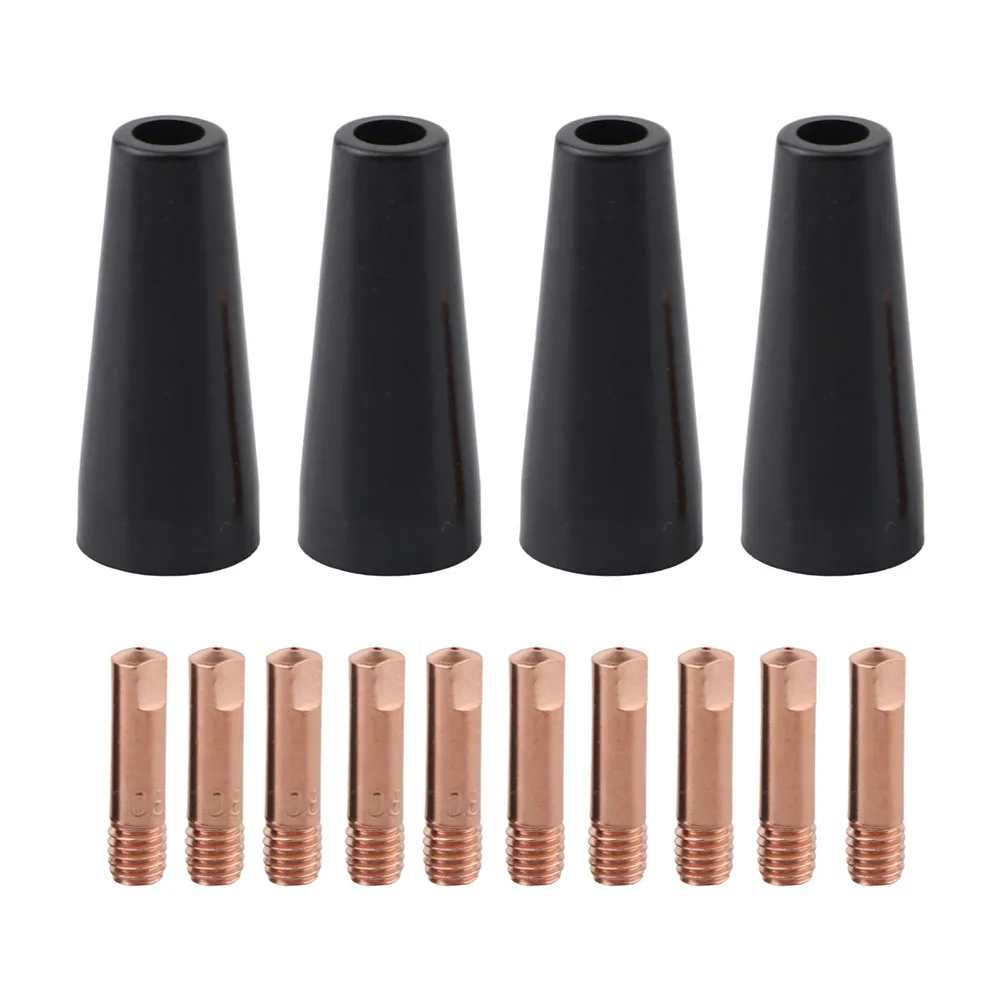Gasless Flux Core Nozzle Tips Kit 0.8mm Copper Contact For MIG Welding Torch MB14AK MB15AK Accessories