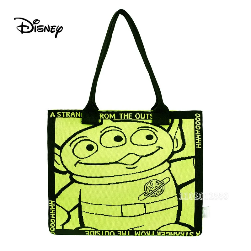 

Disney New Women's Handbag Large Capacity Embroidered Knitted Women's Shoulder Bag Cartoon Cute Casual Women's Bag High Quality