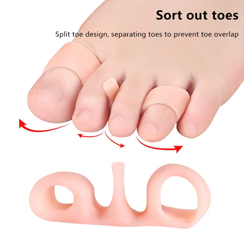 2PCS Silicone Gel Bunion Corrector - Double Ring Toe Separator for Hallux Valgus & Thumb Alignment