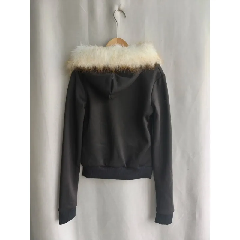 Sweat à Capuche Noir pour Femme, Vêtement Streetwear, Lettre Crâne Imprimé, Fermeture Éclair, Y2k, Manteau Harajuku Japonais, Veste PVD Y-Ropa Mujer