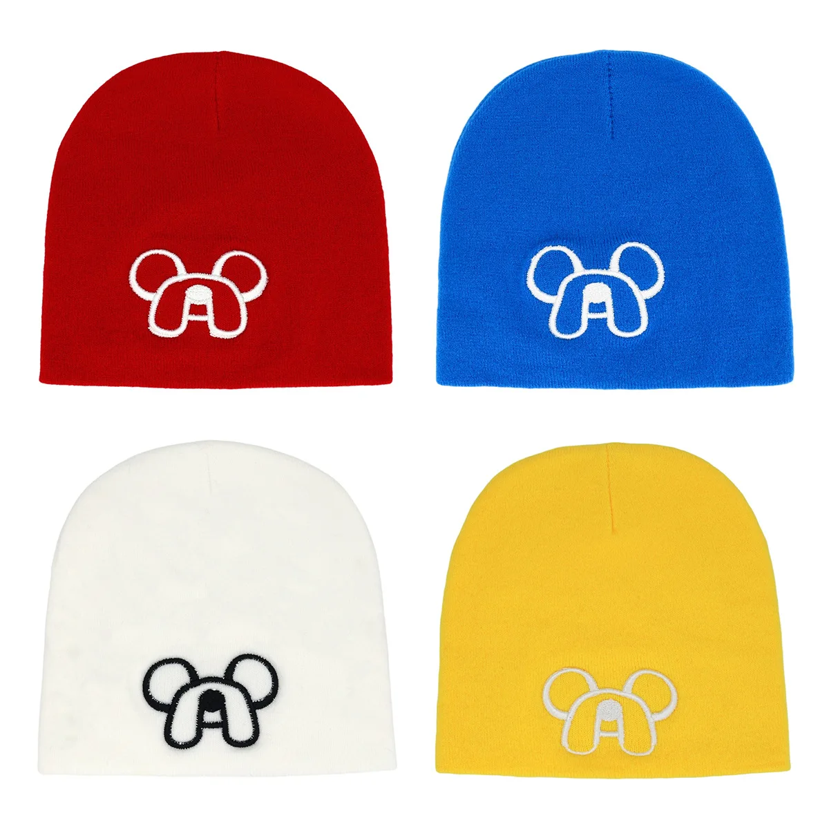 

Cute Animal Embroidery Knitted Hat Y2K Autumn Winter Warm Women Men Wool Beanies Hip Hop Outdoor Ear Gorras Skiing Cap Cycling