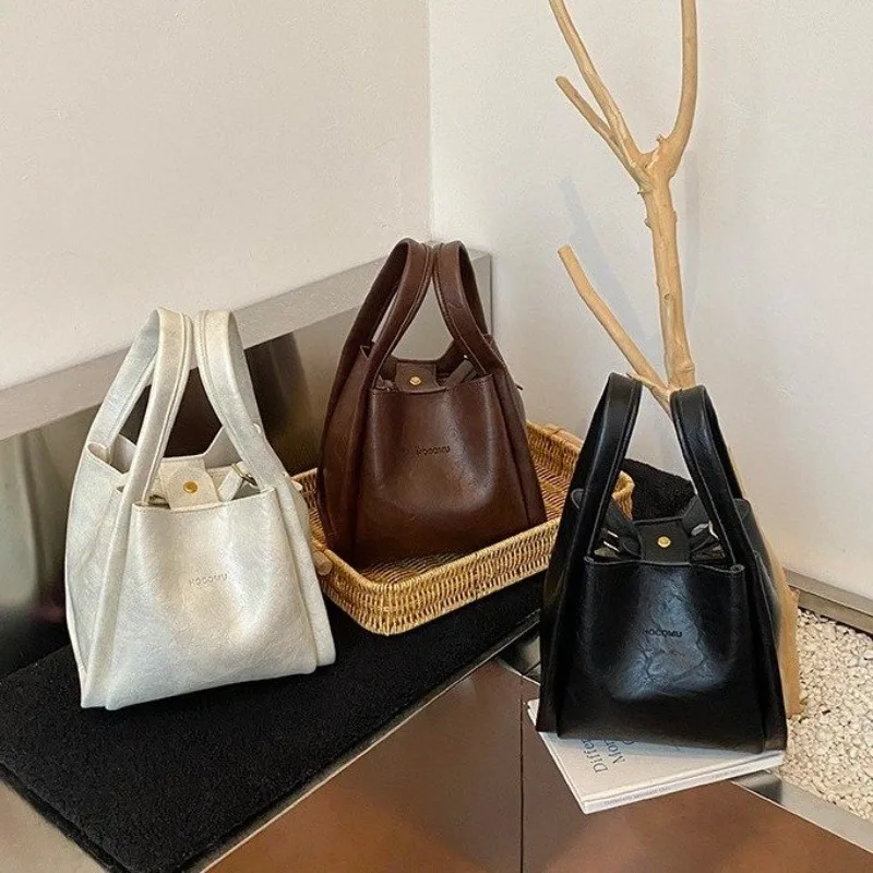 

Ladies Fashion Messenger Tote Luxury Designer Diaper Bag Elegant Leather Handbag Large Capacity Crossbody Bag Retro