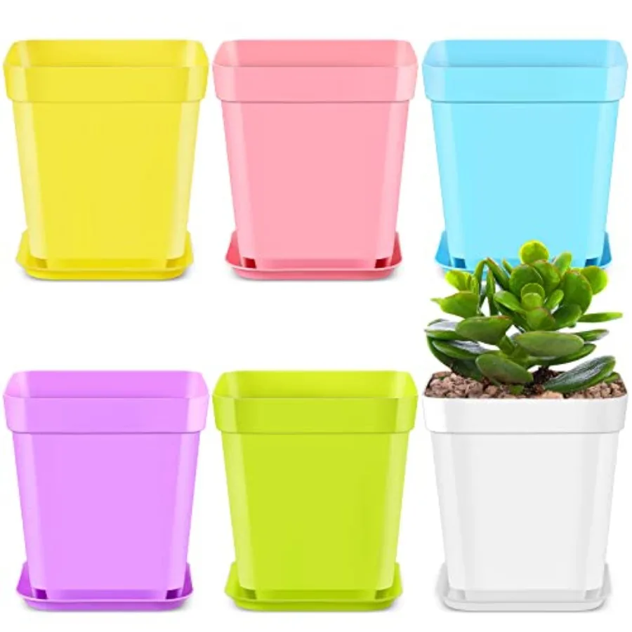 

Набор из 240 пластиковых горшков для рассады, 3-дюймовые квадратные цветочные горшки, маленькие пластиковые кашпо для растений, горшки для суккулентов, горшки для питомников с поддонами