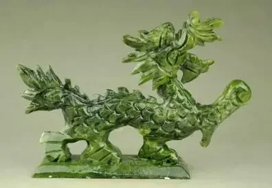 

100% Exquisite Natural Jade Handmade Hand-Carved Dragon Statues Desk Decoration Figurines Home Accessories Collection Ornaments