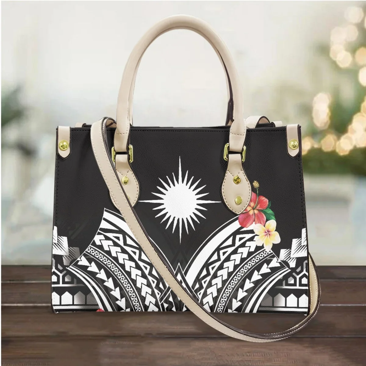 Polynesian Print Top Handle Cross Body Bags Fashion Commuter Vintage Design Messenger Bag Tribal Small Casual Totes Bolsos Mujer