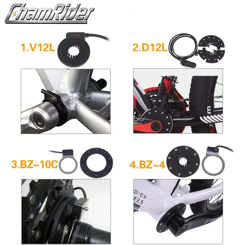 ChamRider KT PAS Pedal Assist Sensor V12L D12L BZ-4(8) BZ-10C Julet Waterproof Connector 6 Magnets Dual hall Sensors 12 Signals