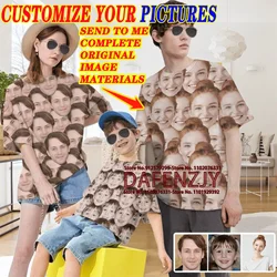 Men's Custom Your Family Photo/name T Shirt Short Sleeve Men's Loose T-shirt Top