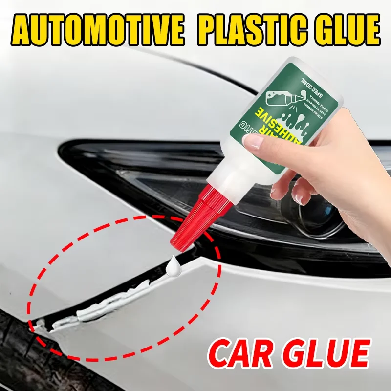 Automotive Plastic Adhesive - Car Bumper Repair, Strong Bond, Flexible, Easy to Apply, Weatherproof, Quick-Drying, 20ml