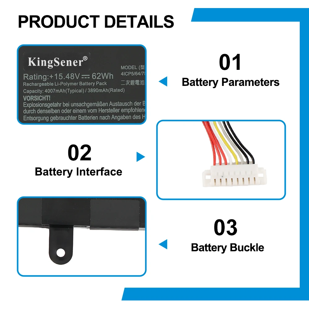 KingSener Replacement C41N2009 Battery For ASUS ROG Flow X13 PV301 PV301QH GV301 GV301Q GV301QC GV301QE GV301QH GV301RA GV301RC