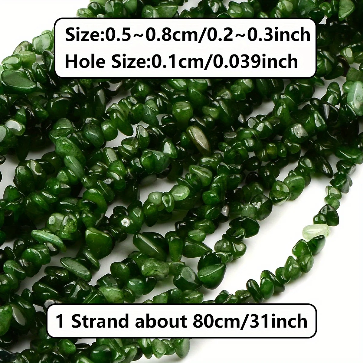 1 Strang 5-8mm Natürliche Unregelmäßige Grüne Stein Perlen Kies Chips Lose Rock Perlen Mit Loch Für DIY armreif Schmuck Machen
