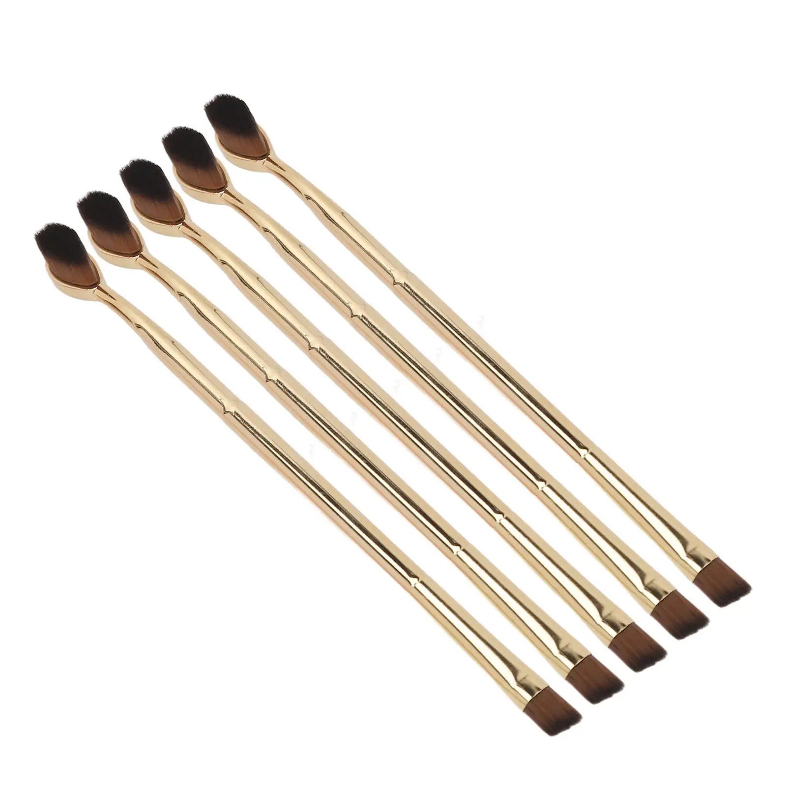 Double Ended Makeup Brush com Gold Handle, Toothbrush para Toothbrush